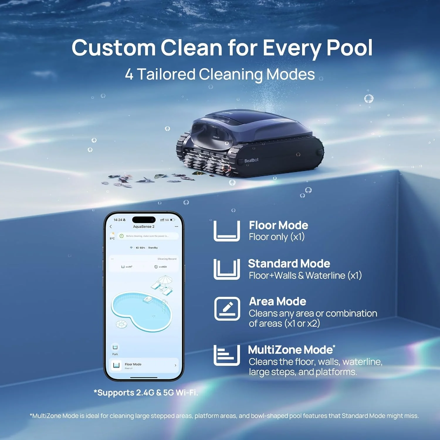 Beatbot AquaSense 2 Robotic Pool Cleaner + iSkim Ultra Robotic Pool Skimmer - Image 3